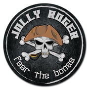 SignMission Circular Rigid Plastic Sign 12 Tall - Jolly Roger Fear The Bones | Plastic Sign |  Made in the USA