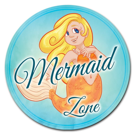 SignMission Circular Rigid Plastic Sign 12" Tall - Mermaid Zone | Plastic Sign | Made in the USA