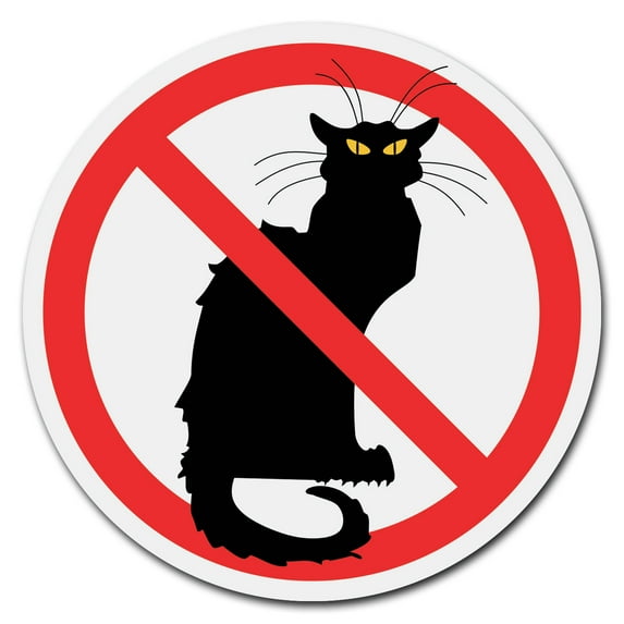 SignMission Circular Rigid Plastic Sign 12" Tall - No Cats | Plastic Sign | Made in the USA