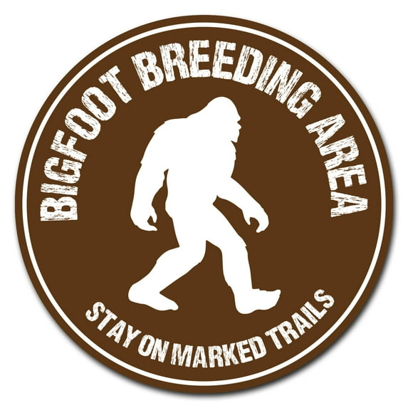 SignMission Circular Rigid Plastic Sign for 12 in. Tall - Bigfoot Breeding Area