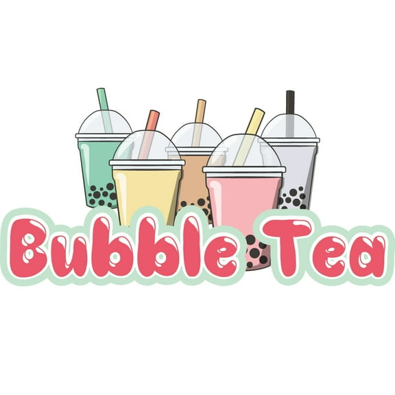 SignMission Concession Decal Sign - Bubble Tea Cart Trailer Stand Sticker Equipment