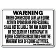 thumbnail image 1 of CONNECTICUT Equine Sign activity liability warning statute horse barn stable, 1 of 2