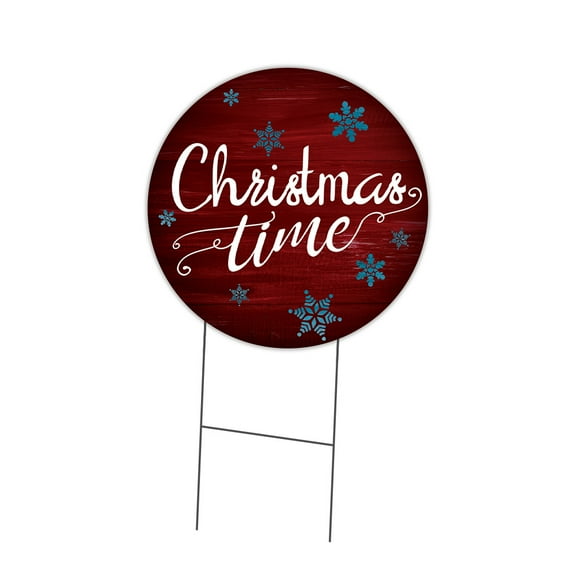 SignMission C-24-CIR-DS-WS- Christmas Tree 24 in. Double Sided Corrugated Circular Plastic Sign - Christmas Tree