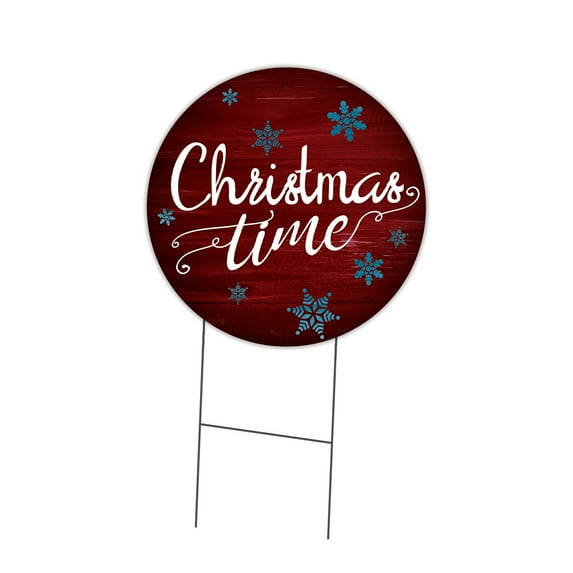 SignMission Corrugated Plastic Sign With Double Sided Image 24" Circular - Christmas Tree | Coroplast Yard Sign With Stake | Made in the USA