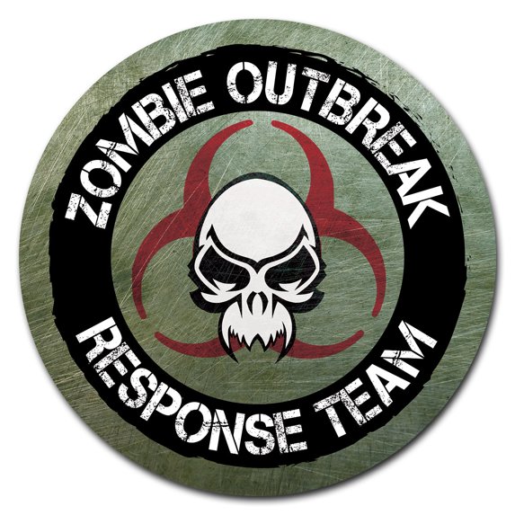 SignMission Corrugated Plastic Sign With Stakes 24" Circular - Zombie Outbreak Response Team | Coroplast Yard Sign With Stake | Made in the USA