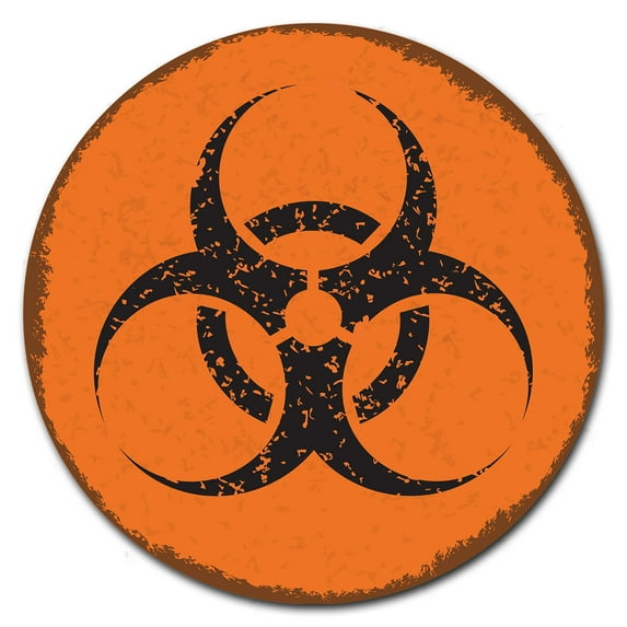 SignMission C-24-CIR-WS-Biohazard Corrugated Plastic Sign with Stakes 24 in. Circular - Biohazard