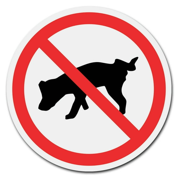 SignMission Corrugated Plastic Sign With Stakes 24" Circular - No Dog Pee | Coroplast Yard Sign With Stake | Made in the USA