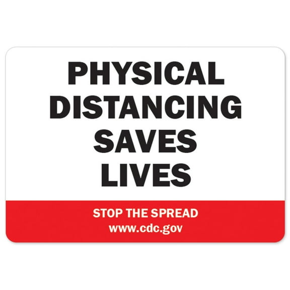SignMission OS-NS-A-1218-25503 Covid-19 Notice Aluminum Sign - Physical Distancing Saves Lives
