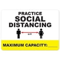 thumbnail image 1 of SignMission OS-NS-A-1218-25510 Covid-19 Notice Aluminum Sign - Practice Social Distancing Maximum Capacity, 1 of 7
