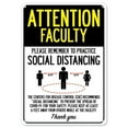 thumbnail image 1 of SignMission OS-NS-P-710-25410 Covid-19 Notice Plastic Sign - Attention Faculty Practice Social Distancing, 1 of 5