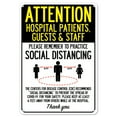 thumbnail image 1 of SignMission OS-NS-P-710-25400 Covid-19 Notice Plastic Sign - Attention Hospital Patients Guests & Staff Practice Social Distancing, 1 of 5
