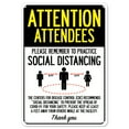thumbnail image 1 of SignMission OS-NS-A-1014-25398 Covid-19 Notice Sign - Attention Attendees Practice Social Distancing, 1 of 7