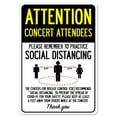 thumbnail image 1 of SignMission OS-NS-RD-1824-25377 Covid-19 Notice Sign - Attention Concert Attendees Practice Social Distancing, 1 of 4