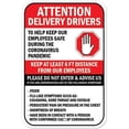thumbnail image 1 of SignMission A-1218-25547 Covid-19 Notice Sign - Attention Delivery Drivers Please Do Not Enter, 1 of 4