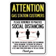 thumbnail image 1 of SignMission OS-NS-RD-710-25358 Covid-19 Notice Sign - Attention Gas Station Customers Practice Social Distancing, 1 of 5