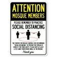thumbnail image 1 of SignMission OS-NS-RD-1218-25385 Covid-19 Notice Sign - Attention Mosque Members Practice Social Distancing, 1 of 5