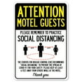 thumbnail image 1 of SignMission OS-NS-D-710-25403 Covid-19 Notice Sign - Attention Motel Guests Practice Social Distancing, 1 of 4
