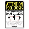 thumbnail image 1 of COVID-19 Notice Sign - Attention Pool Guests Practice Social Distancing | Vinyl Decal | Protect Your Business, Municipality, Home & Colleagues | Made in the USA, 1 of 4