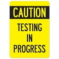 thumbnail image 1 of SignMission OS-NS-A-1218-25551 Covid-19 Notice Sign - Caution Testing In Progress, 1 of 7