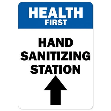 SignMission OS-NS-A-1218-25466 Covid-19 Notice Sign - Health First Hand Sanitizing Station