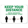 thumbnail image 1 of SignMission OS-NS-A-710-25454 Covid-19 Notice Sign - Keep Your Distance Social Distance In Public Places, 1 of 7