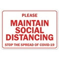 thumbnail image 1 of SignMission OS-NS-A-1218-25519 Covid-19 Notice Sign - Please Maintain Social Distancing, 1 of 7