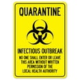 thumbnail image 1 of SignMission OS-NS-RD-1014-25446 Covid-19 Notice Sign - Quarantine Infectious Outbreak No One Shall Enter Or Leave, 1 of 5