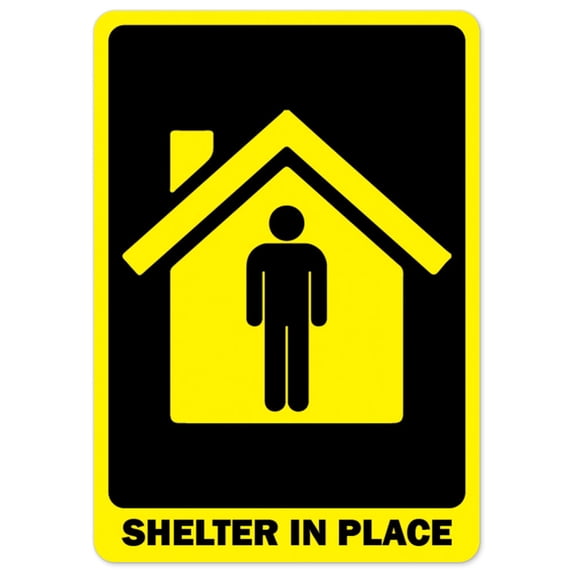 SignMission OS-NS-A-1218-25544 Covid-19 Notice Sign - Shelter In Place