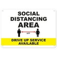 thumbnail image 1 of SignMission OS-NS-P-1218-25516 Covid-19 Notice Sign - Social Distancing Area Drive Up Space Available, 1 of 6
