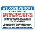 thumbnail image 1 of COVID-19 Notice Sign - This Facility Does Not Offer COVID-19 Testing At This Time | Peel And Stick Wall Graphic | Protect your Business, Class Room, Office & Interior Surroundings |, 1 of 4