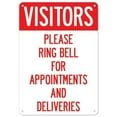 thumbnail image 1 of SignMission OS-NS-P-1824-25480 Covid-19 Notice Sign - Visitors Please Ring Bell for Appointments & Deliveries, 1 of 6