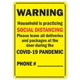 thumbnail image 1 of SignMission OS-NS-D-57-25548 Covid-19 Notice Sign - Warning Household Is Practicing Social Distancing, 1 of 4