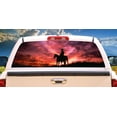 thumbnail image 1 of SignMission Cowboy Sunset Rear Window Graphic Truck View Thru Vinyl Back Decal, 1 of 3