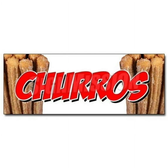 SignMission D-12 Churros 12 in. Churros Decal Sticker - Concessions Churro Fair
