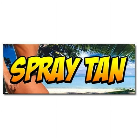 SignMission D-12 Spray Tan 12 in. Spray Tan Decal Sticker - Tanning Salon Spa Lotion