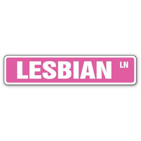 SignMission D-14-SS-Lesbian 3 x 14 in. Lesbian Street Sign - Lipstick Lover Signs Fun Lgbt