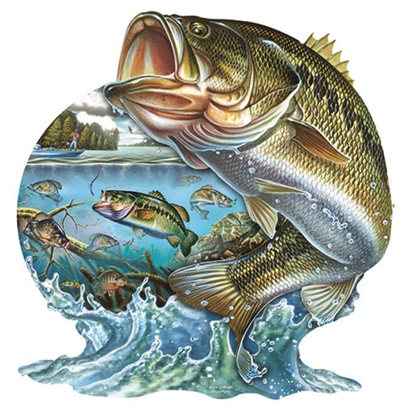 SignMission D-3-Bass World 5 in. Bass Fish World of Vinyl Decal ...