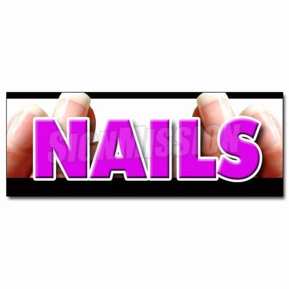 SignMission D-48 Nails 48 in. Nails Decal Sticker - Nail Salon Manicure Spa