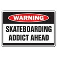 thumbnail image 1 of SignMission D-6-Z-Skateboaring Addict Skateboarding Addict Warning Decal, 1 of 4