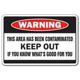 thumbnail image 1 of SignMission D-8-Z-Area Contaminated 8 x 12 in. Warning Decal - Area is Contaminated, 1 of 4