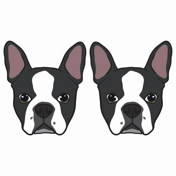 SignMission D-Boston Terrier 6 in. Super Cute Dog Decal - Boston Terrier - Pack of 2