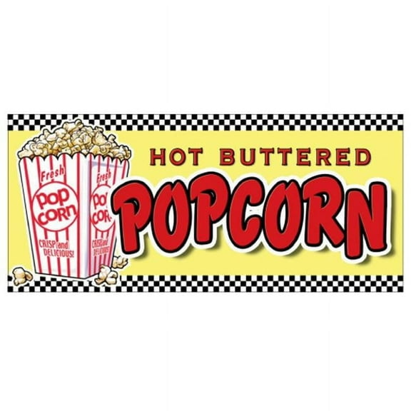 SignMission D-DC-8-Popcorn Popcorn Concession Decal - Stand Trailer Cart Menu Vendor