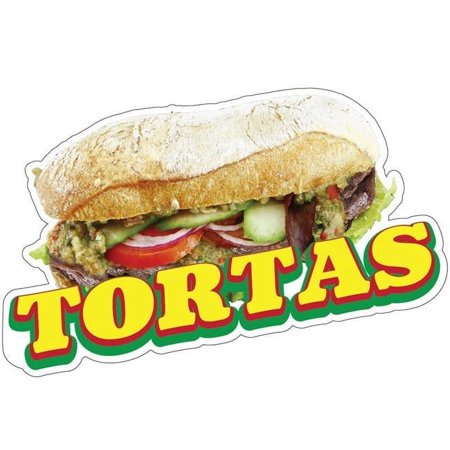 SignMission D-DC-8 Tortas19 8 in. Tortas Decal Concession Stand Food Truck Sticker