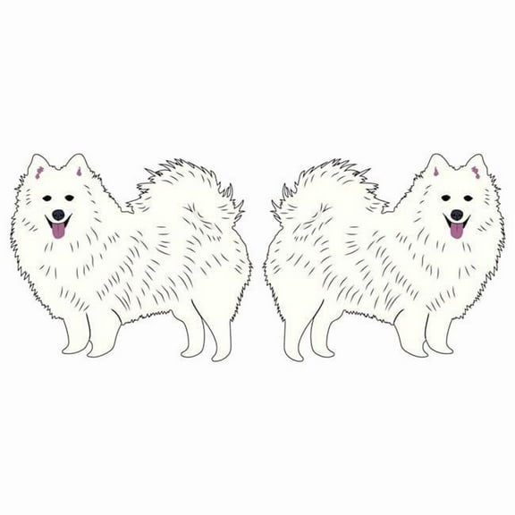 SignMission D-Japanese Spitz 6 in. Super Cute Dog Decal - Japanese Spitz - Pack of 2