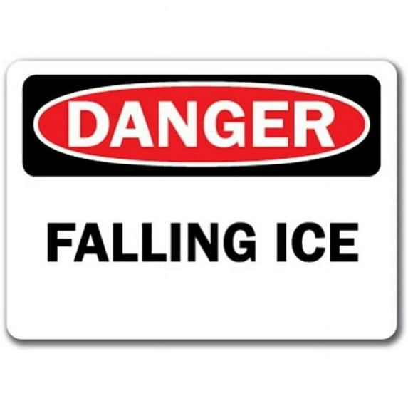 Danger Sign - Falling Ice - 10" x 14" OSHA Safety Sign