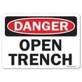 thumbnail image 1 of Danger Sign - Open Trench - 10" x 14" OSHA Safety Sign, 1 of 1