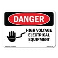 thumbnail image 1 of SignMission Danger High Voltage Electrical Equipment OSHA Decal Sign, 1 of 5