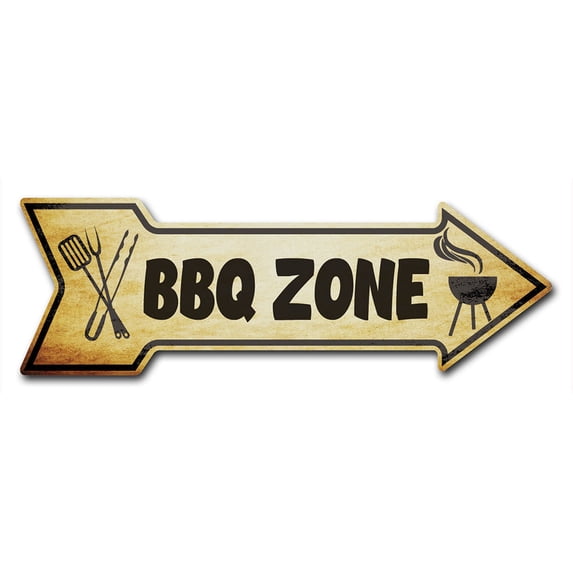 SignMission Decal Art Bbq Zone Decal Indoor/ Outdoor Decor 24" Direction Sticker Vinyl Wall Decals