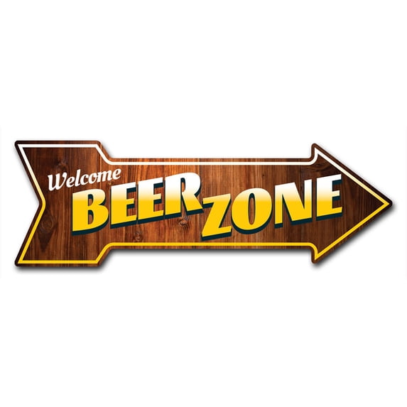 SignMission 6 x 18 in. Indoor & Outdoor Decor Direction Sticker Vinyl Wall Decals - Beer Zone - 24 in.