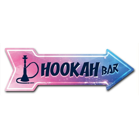 SignMission Decal Art Hookah Bar Decal Indoor/ Outdoor Decor 24" Direction Sticker Vinyl Wall Decals